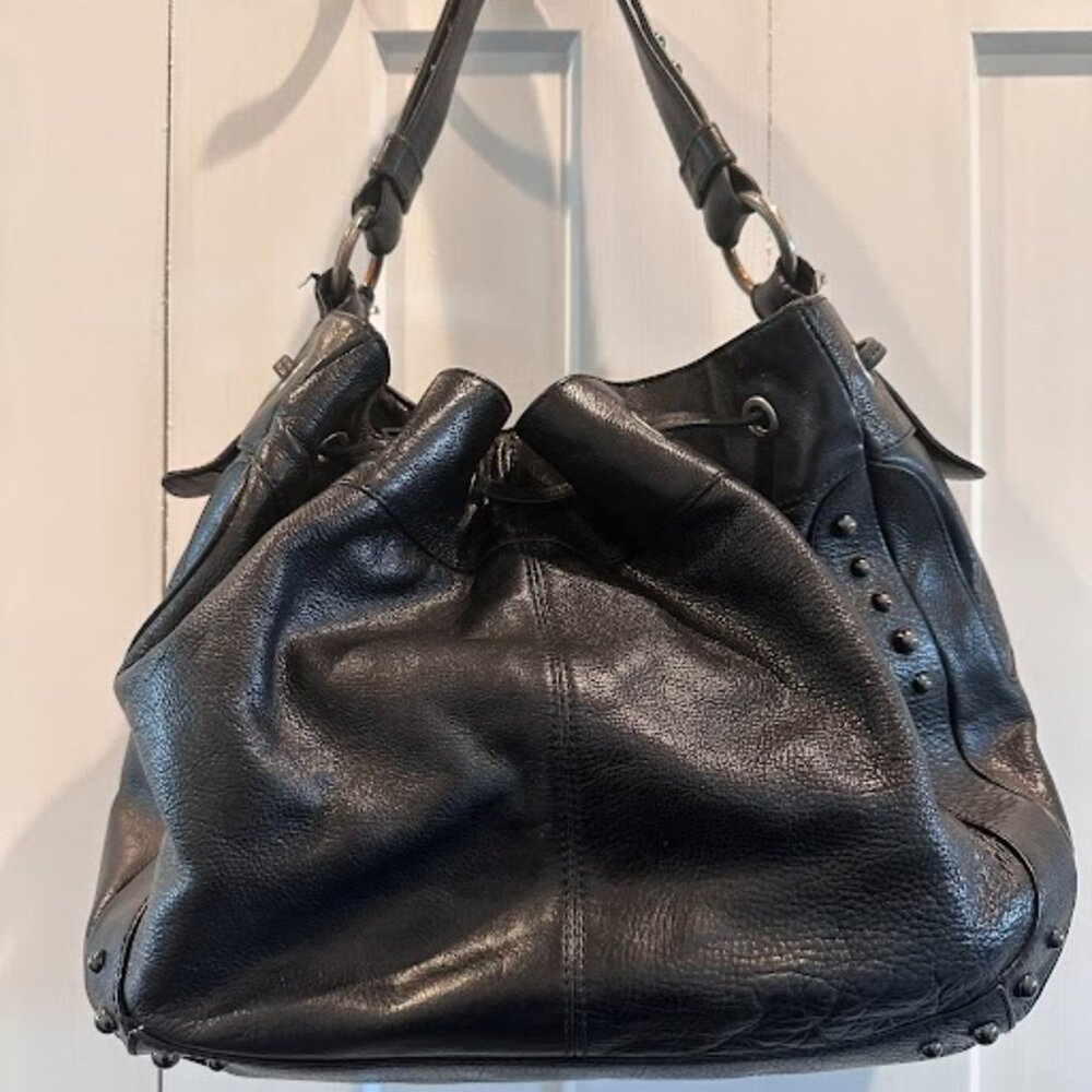 Vintage Karen Millen Large black leather Hobo Bag - Picture 2 of 7